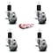 Service Caster 3'' Gray Poly Swivel 1-3/4'' Expanding Stem Caster Set with Brake, 4PK SCC-EX20S314-PPUB-TLB-134-4 - alternate 4